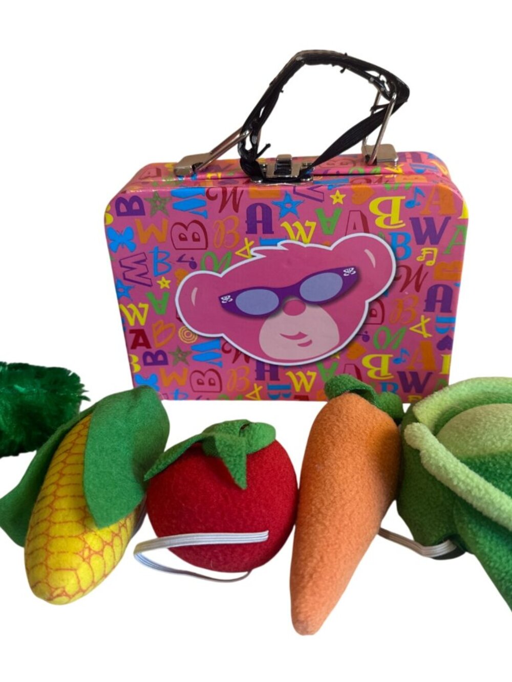 Build a Bear Accessories Mixed Lot Vegetables Food and Suitcase Pink Graphic